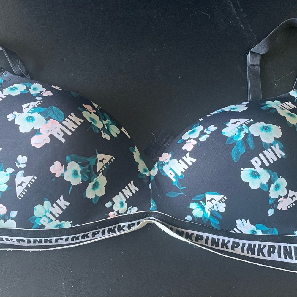 PINK Victoria's Secret Floral Print Wireless Push-up Bra
